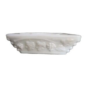 Westmoreland Paneled Grape Milk Glass Ashtray ‎ 5"  Square